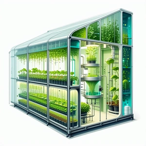 A Large, Well-lit Greenhouse Filled With A Variety Of Plants