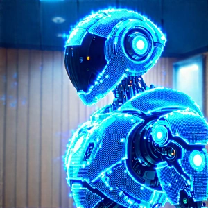 Robot with (digital:1.28) particles