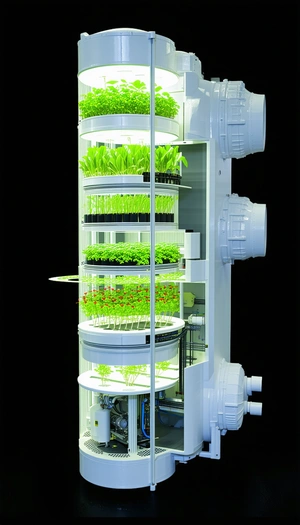 A Large White Machine Is Filled With Many Different Types Of Plants