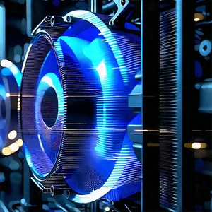 Close-up Of Cooling System With Large Blue