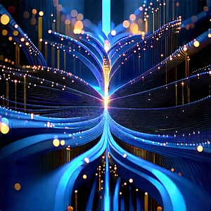 Close-up of fiber optic cables