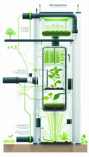 A Large White Structure Is Filled With Various Plants, Including Leafy Greens And Other Vegetables