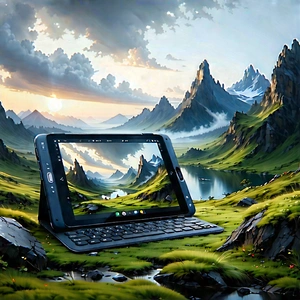 Tablet With (digital:1.23) Artwork With Tablet Computer