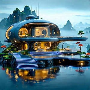 Futuristic Smart Home With Computer-generated (cgi)