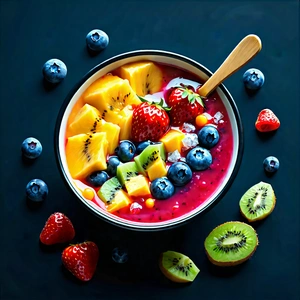 Lifestyle Concept Art: Smoothie Bowl Prepared With Artistic Presentation With Bowl Filled