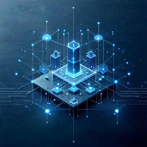 Tech Ink Drawing: Blockchain network visualization