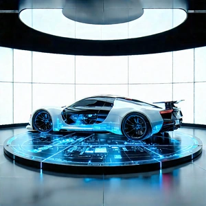 Automotive Technology In Tech Office With White Sports