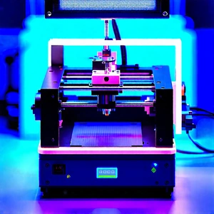 3d Printer With Neon Accents With Machine Shown