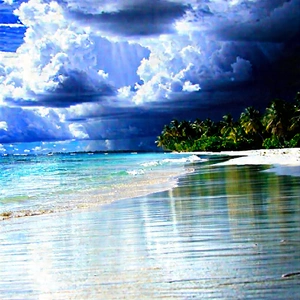 Nature Stock Photography: Storm (clouds:1.13) Over Tropical Beach With Beautiful Beach
