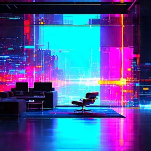 Futuristic Tech Startup Office With Modern Office