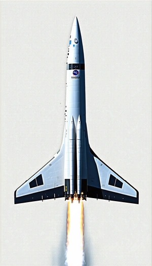 A White Space Shuttle With A Blue And White Stripe On Its Side