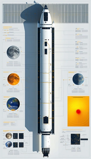 A Large Poster Is Displayed, Featuring A Space Shuttle And A Space Station