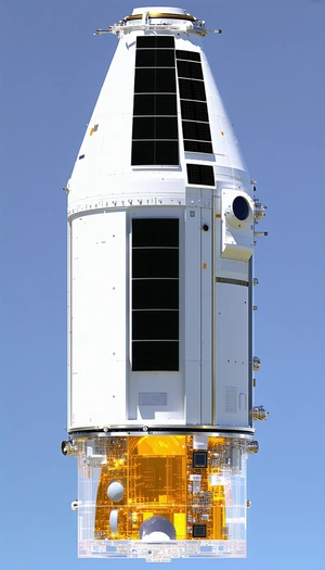 A Large White Space Shuttle Is Sitting On Top Of A Launch Pad