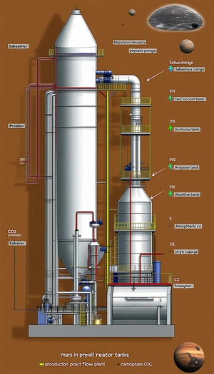 A Large Industrial Plant Is Shown In A Diagram, With A Large Pipe Running Through The Center