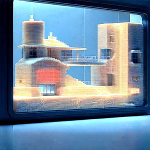 (futuristic:1.31) Research Laboratory With Model Building,