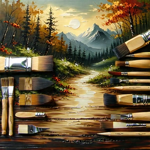Abstract Oil Painting: Wood assembly with tension