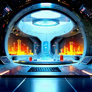 Futuristic Research Laboratory With Image, There