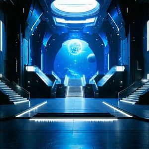 (futuristic:1.19) Innovation Hub With Image, There