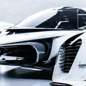 Automotive Technology In Design Studio With White Parked