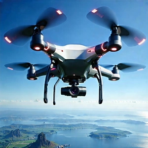 Drone With Digital Artwork With Large Drone