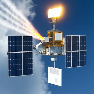 A Space Station With A Solar Panel On Top Of It
