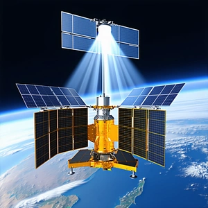 A Space Station With A Large Dome-shaped Structure