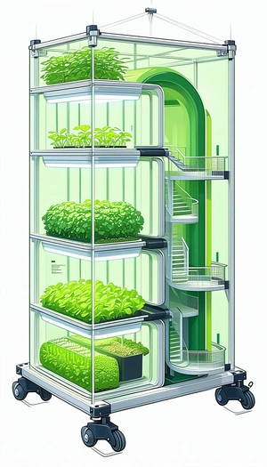 A Large, Multi-level Greenhouse Filled With Various Plants