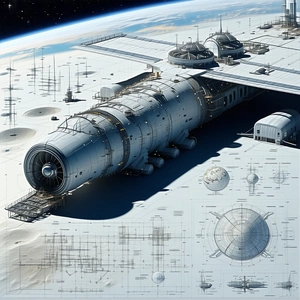 A Large Spacecraft Is Docked At A Space Station