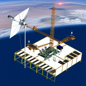 A Large White Structure With A Solar Panel On Top