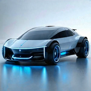 Tech Blender Artwork: Innovative Electric Vehicle Design With Futuristic Sleek