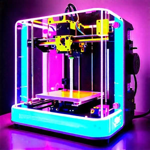 3d Printer With Neon Accents With Printer Shown