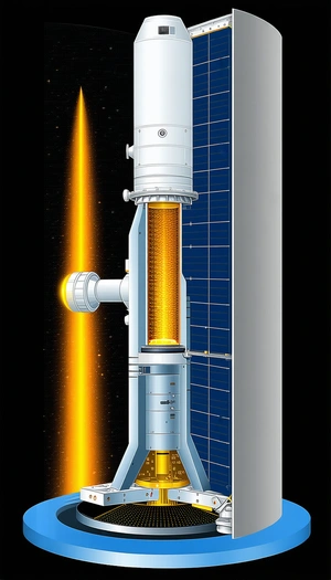 A Space Shuttle Is Shown In A Close-up View, With A Solar Panel On The Side