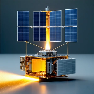 A Large, Futuristic Spacecraft With A Solar Panel On Top