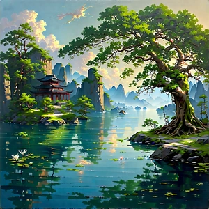 Smooth Composition With Beautiful Painting