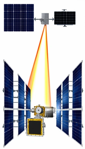 A Spacecraft With A Large Solar Panel On Its Side