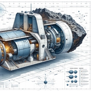 A Large, Futuristic Spacecraft Is Shown In A Detailed Drawing
