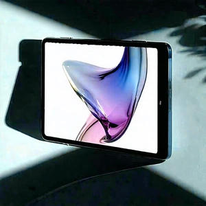 Tech Digital Illustration: Tablet With Streaming Content With Large, Curved