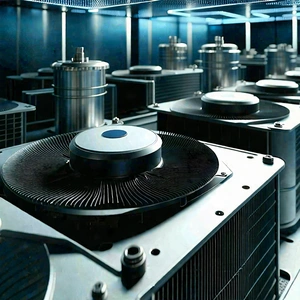 Tech Advertising Photography: Close-up Of Cooling System With Image, There