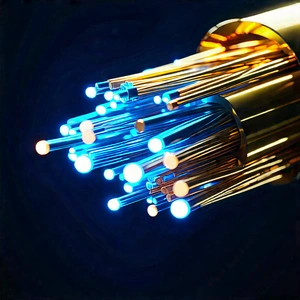 Close-up Of Fiber Optic Cables With Close-up Bunch
