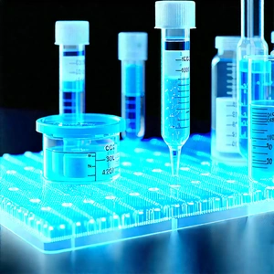 Healthcare Technology In (modern:1.43) Laboratory With Table Blue