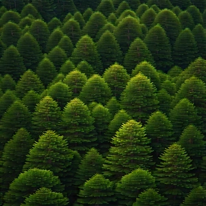 Nature 3D Render: Aerial view of forest canopy