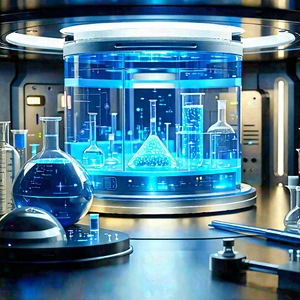(futuristic:1.12) Research Laboratory With Image, There