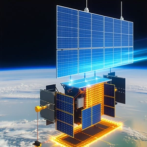 A Large, Multi-layered Space Station With A Solar Panel On Top