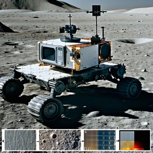 A White Robotic Vehicle, Possibly A Rover, Parked On A Rocky Surface