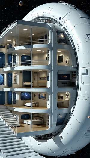 computer-generated (CGI) representation space station