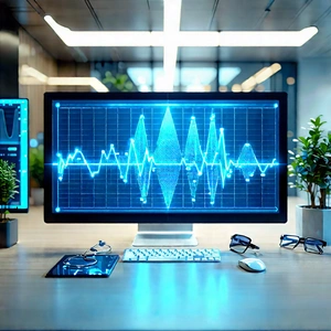 Healthcare Technology In Tech Office With Computer Monitor