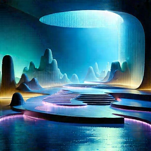 (futuristic:1.19) Innovation Hub With Image, There