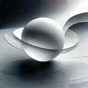 Abstract Digital Art: Gravitational Pull Captured In Abstract Form With White, Round,