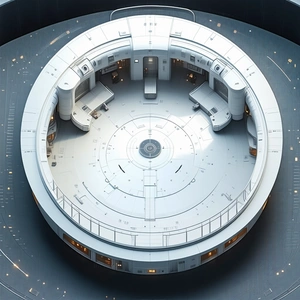 A Large White Dome Is Shown In A 3d Perspective
