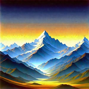 Nature Acrylic Painting: (mountain:1.39) Range During Midday With Painting Mountain
